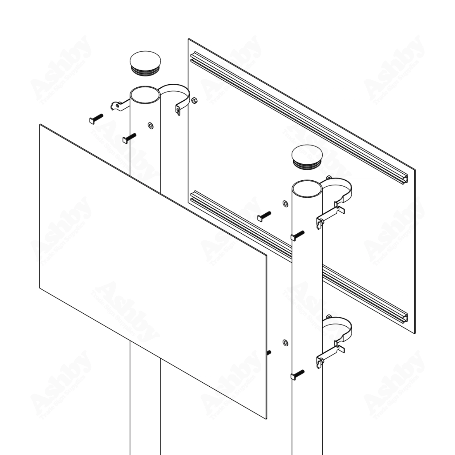 Back to Back Stainless Steel Clip | Ashby™ Trade Sign Supplies
